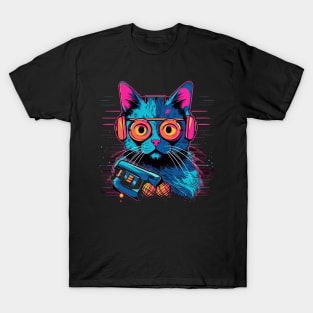 80s Cat Style T-Shirt